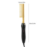 Professional Electric Hot Comb Straightener – 10-Temperature Tourmaline Ceramic Hair Styling Brush