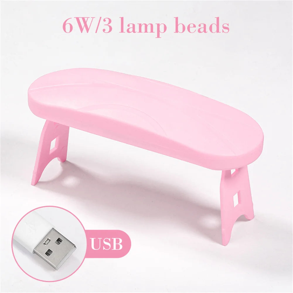 Mini UV LED Nail Lamp for Gel Polish with USB Charging – Foldable & Portable Design