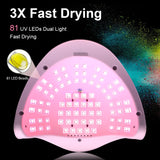 Professional UV LED Nail Lamp – High-Power 81 Bead Gel Polish Dryer for Salon & Home Use