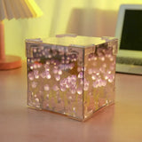 3D Cloud Tulip LED Night Light with Mirror Table Lamp for Bedroom Decor