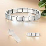 Pulseras con dijes italianos DIY Cadena básica Brazalete de acero inoxidable Módulos ensamblados versátiles Regalo ideal 9 mm Universal Dropshipping