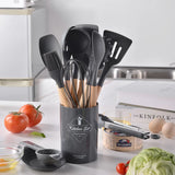 Juego de utensilios de cocina de silicona de grado alimenticio de 12 piezas: antiadherentes y resistentes al calor