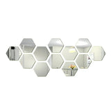 Pegatinas de pared con espejos hexagonales en 3D: decoración moderna para el hogar