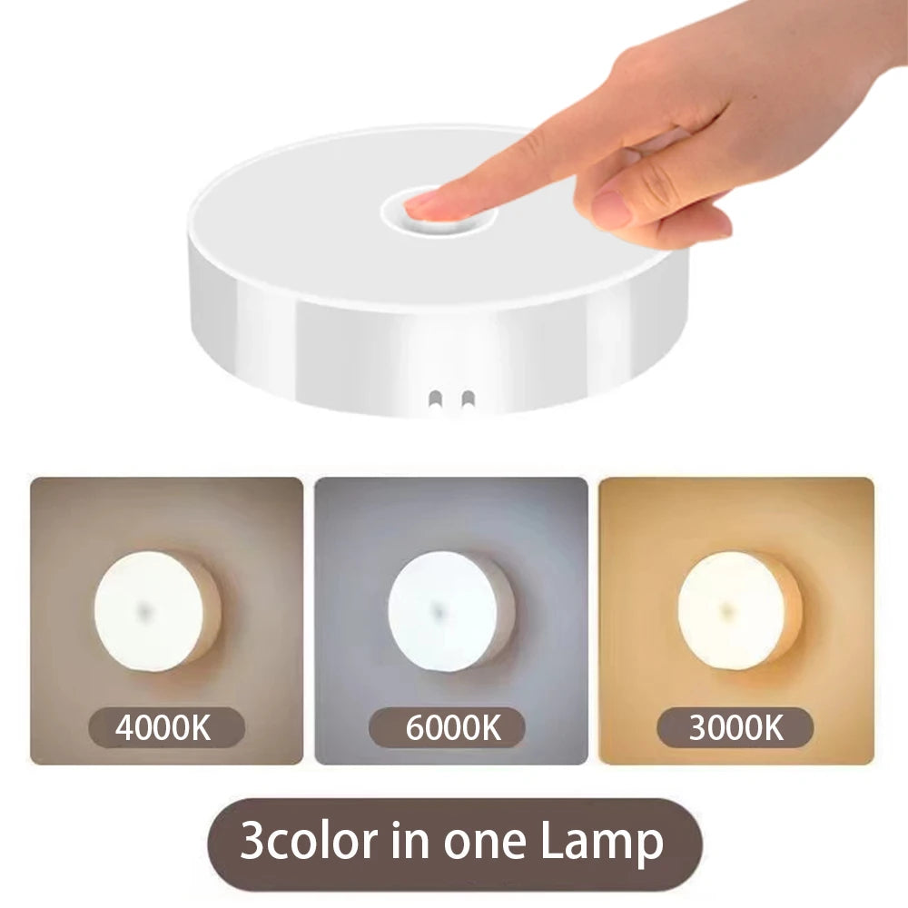 Luz nocturna LED recargable por USB: inalámbrica, con control táctil y de bajo consumo