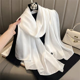 Elegant Silk Scarf – Luxury Solid Color Shawl & Pashmina for Women