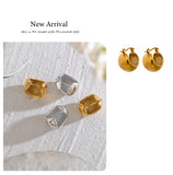 Pendientes de aro de acero inoxidable de moda: elegantes joyas bañadas en oro para mujer
