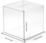 Alcancía de acrílico transparente: caja para ahorrar dinero irrompible con diseño que se abre al abrirla