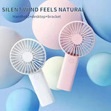 Mini USB Charging Handheld Fan – Portable Desktop Fan with Phone Holder