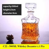 Decantador de whisky novedoso: botella de vidrio sin plomo para licor, whisky escocés y bourbon