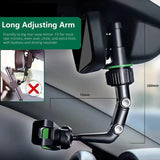 Soporte para teléfono con espejo retrovisor giratorio de 360°: soporte universal para teléfono en el automóvil para GPS y conducción con manos libres