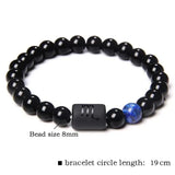 Black Onyx Zodiac Sign Bracelet – 12 Constellation Beaded Charm for Men & Women