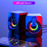 USB-Powered Computer Speakers with LED Lights – HIFI Stereo Sound for Desktop PC
