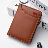 Ultra-Thin PU Leather Card Wallet for Men – Slim Minimalist Credit Card Holder
