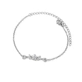 Pulsera de acero inoxidable con dijes de moda para mujer: diseño de plantas con cierre de pinza de langosta