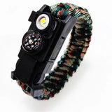 Waterproof LED Paracord Survival Bracelet – 550lb Emergency Cord with Whistle & Light