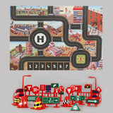 Alfombra de juegos para bebés: mapa interactivo de carreteras de la ciudad para divertirse y aprender