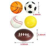 Pelota de espuma para aliviar el estrés: juguete de ejercicio para la muñeca y las manos con espuma de poliuretano para niños y adultos, antiestrés y descompresión 