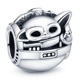 Sterling Silver Nugget Beads with Zircon for 3mm Charm Bracelets
