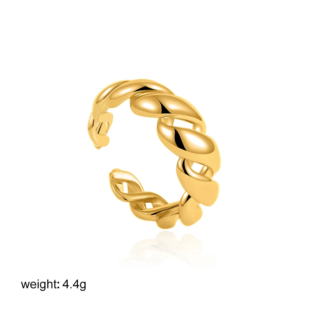 Trendy Stainless Steel Geometric Ring – Fashionable Statement Jewelry for Women