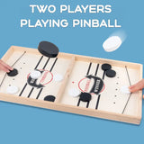Compact Wooden Elastic Band Puck Battle Board Game