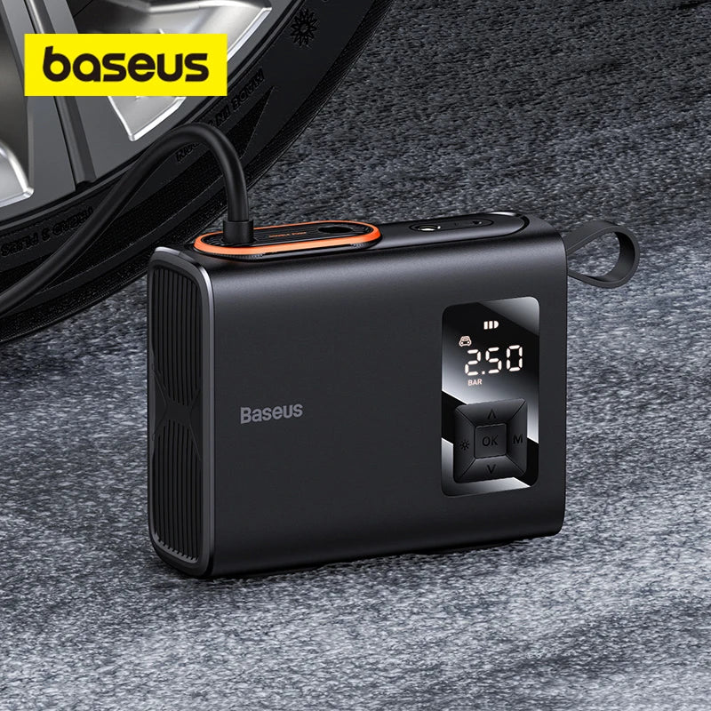 Baseus Dual Cylinder Car Air Compressor 250W Car Air Pump Car Tire Motorcycle Bicycle Inflator Pump Portable Air Pump Inflation