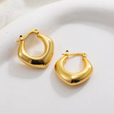 Gold-Plated Stainless Steel Geometric Hoop Earrings – Waterproof & Tarnish-Resistant