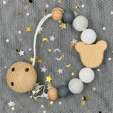 Clip para chupete de bebé personalizado: soporte de cuentas de silicona con nombre personalizado y colgante para mordedor, regalo