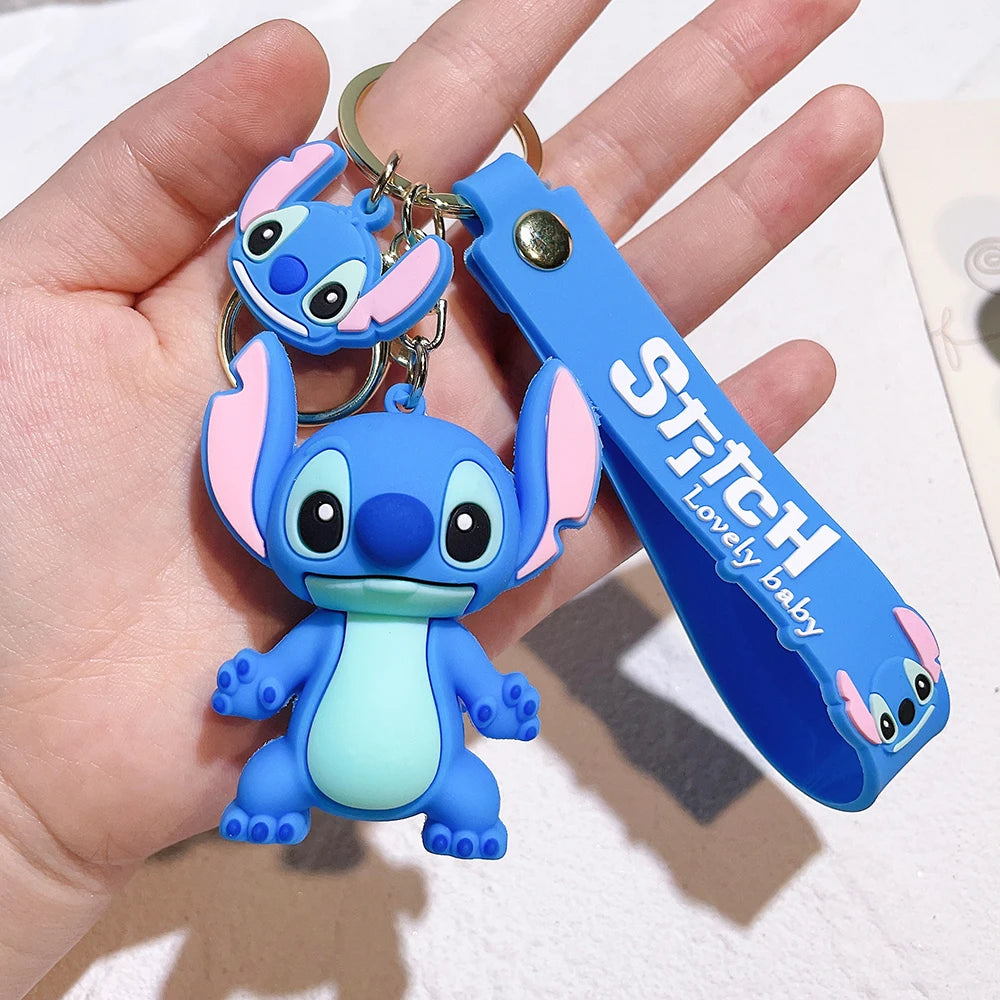 Lilo & Stitch Angel Stitch Keychain - Cute Anime Car Keyring & Gift