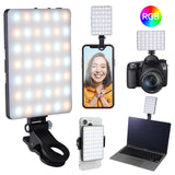 Portable Clip-On LED Selfie Light with Adjustable Brightness for Phones and Laptops