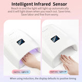 66W Professional UV LED Nail Lamp Dryer for Gel Polish with Auto Sensor & LCD Display