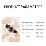5-Piece Luxury Watch Set for Women - Rhinestone Quartz Watch & Jewelry Gift Set