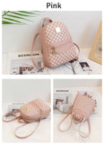 Checkered Pattern Shoulder Backpack – Large Capacity Crossbody Handbag for Women