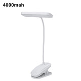 360° Adjustable USB Rechargeable Desk Lamp - 3-Level Dimmable LED Clip Light