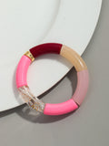 Pulsera de cuentas acrílicas bohemias para mujer: dije geométrico, moderna y liviana