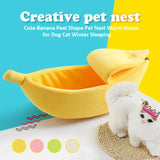 Cozy Banana Cat Bed – Soft Plush Pet House for Cats and Small Dogs