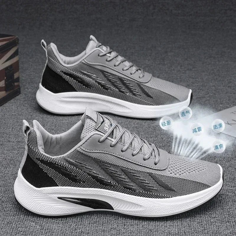 Breathable Lightweight Running Sneakers for Men – Cushioned Mesh Sports Shoes for Daily Wear