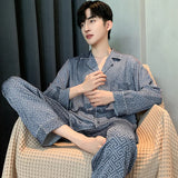 Men’s Silk Satin Pajama Set – Lightweight Luxury Sleepwear with Turn-Down Collar