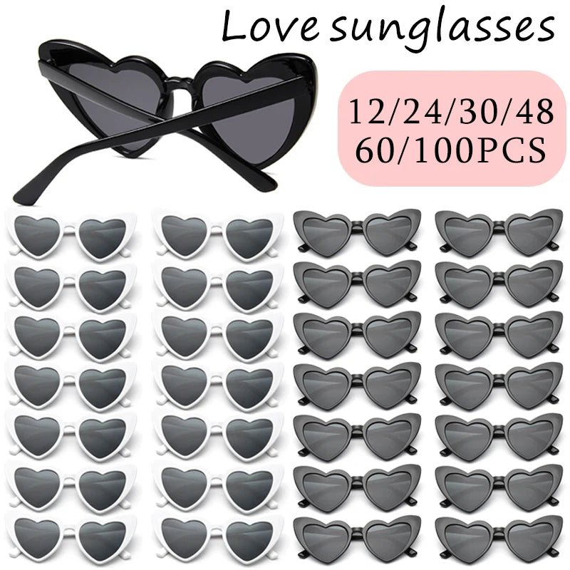Gafas de sol con forma de corazón: perfectas para despedidas de soltera y celebraciones de bodas