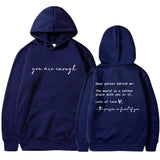 Loose Fit Casual Geometric Fleece Hoodie for Autumn and Winter