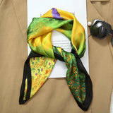 Luxury 70×70cm Silk Square Scarf – Elegant Satin Hairband & Neckerchief