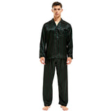 Men’s Silk Pajama Set – Full Sleeve Luxury Loungewear with Button Closure and Elastic Waist