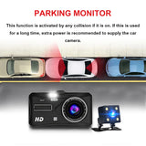 4.0 Inch Full HD Car Dashcam with Front and Rear Cameras – Night Vision, G-Sensor, and Loop Recording