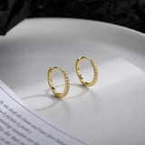 Elegant Zircon Hoop Earrings – Classic Silver Jewelry for Women