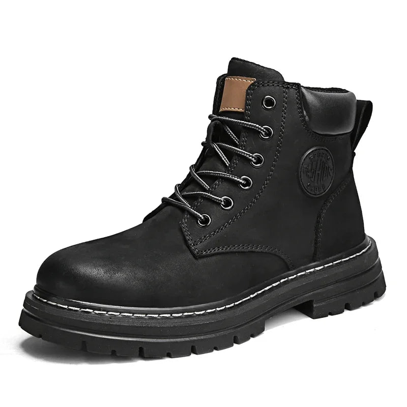Knee-High Platform Lace-Up Outdoor Boots for Women – Comfortable Spring/Autumn Fashion