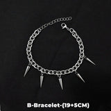 🔥 Collar con remaches de estilo hip hop: colgante cónico de acero de titanio para hombres y mujeres 🔥