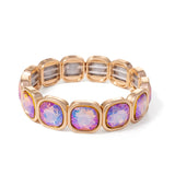 Gold Crystal Beaded Bohemian Elastic Bracelet for Women