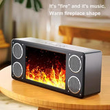 3D Flame Light Bluetooth Speaker with Deep Bass Subwoofer and Portable Fireplace Lamp