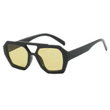 Vintage Square Sunglasses – Thick Frame Double Bridge UV400 Eyewear for Women & Men