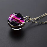 Trendy Glass Ball Pendant Necklace – Unisex Zinc Alloy Chain Link Design