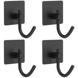 Ganchos de pared adhesivos de acero inoxidable: toalleros multiusos para baño y cocina (juego de 4) 